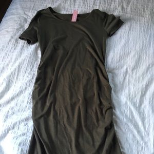 NWT olive green jersey maternity dress